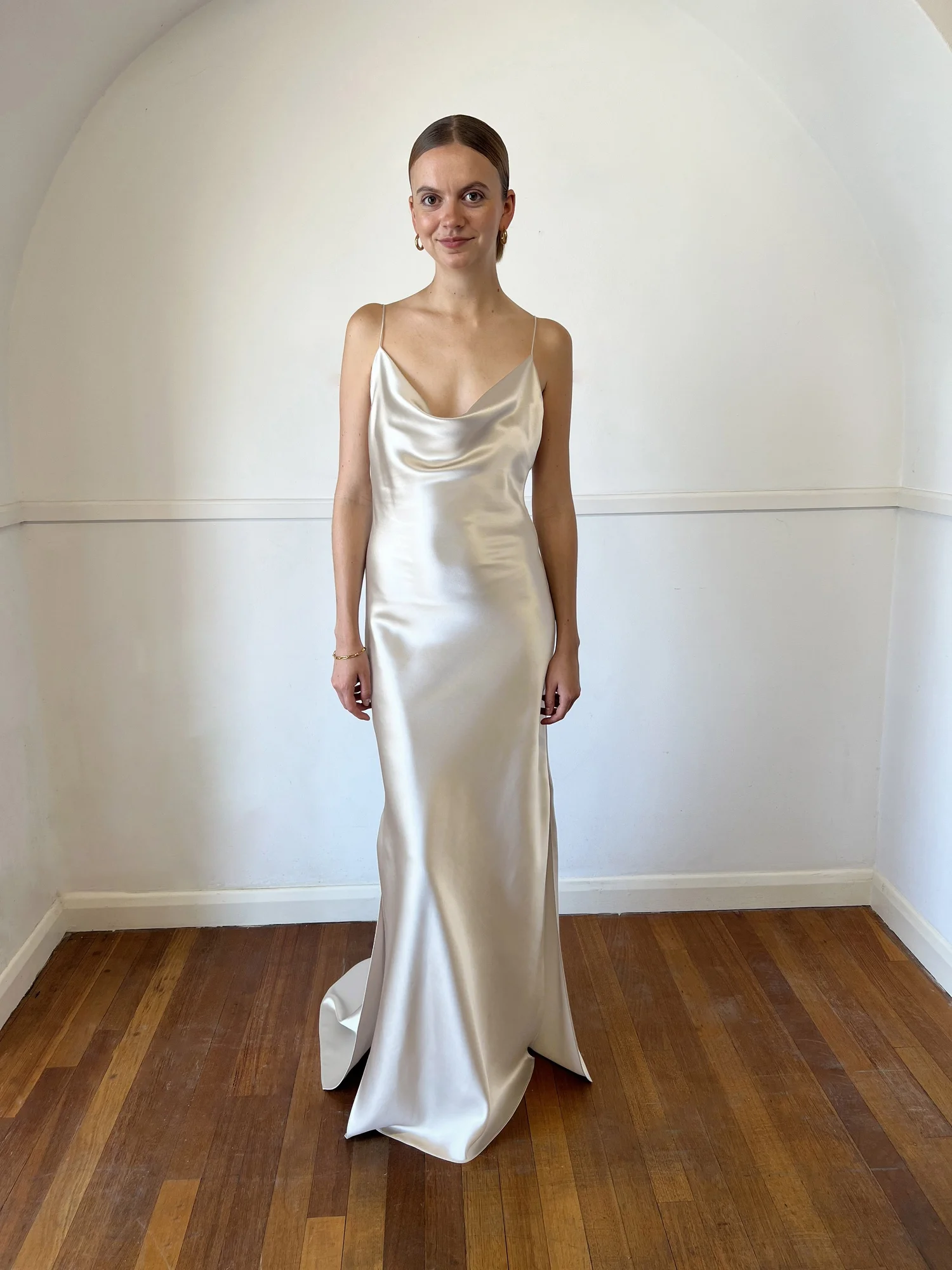 Satin Bias-Cut Slip Dress